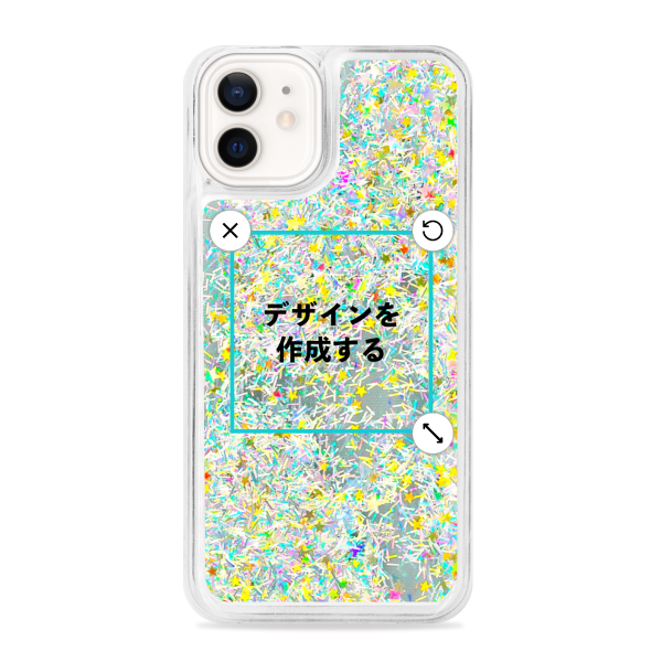 iPhone12 グリッターケース シルバー オリジナルケース 作成