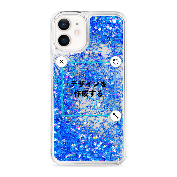 iPhone12mini グリッターケース ブルー オリジナルケース 作成
