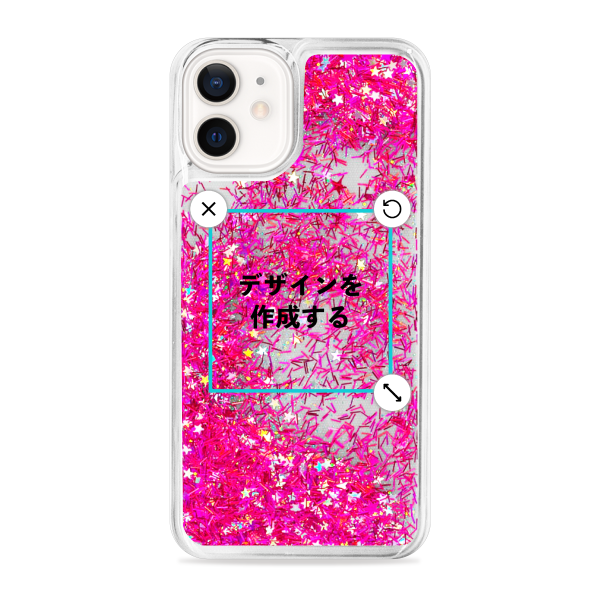 iPhone12mini グリッターケース ピンク オリジナルケース 作成