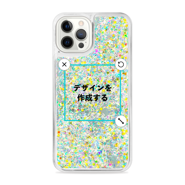 iPhone12ProMax グリッターケース シルバー オリジナルケース 作成