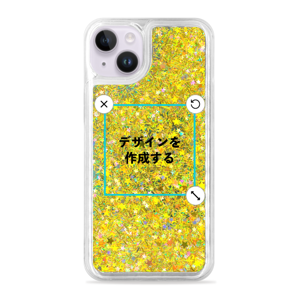 iPhone14Plus グリッターケース ゴールド オリジナルケース 作成