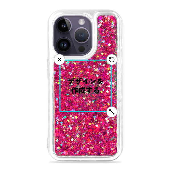 iPhone14Pro グリッターケース ピンク オリジナルケース 作成