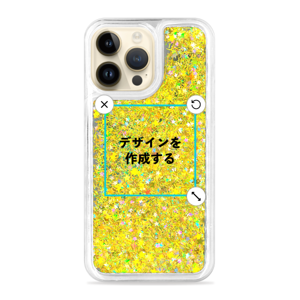 iPhone14ProMax グリッターケース ゴールド オリジナルケース 作成