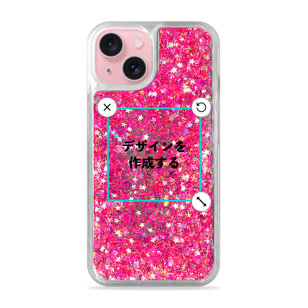 iPhone15 グリッターケース ピンク オリジナルケース 作成