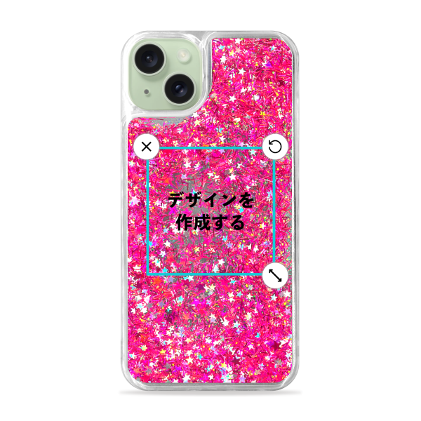 iPhone15Plus グリッターケース ピンク オリジナルケース 作成